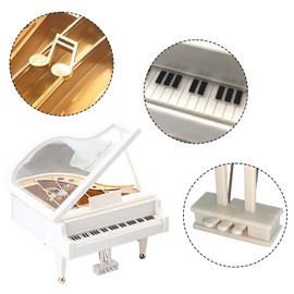 Musiin Piano Music Box Creative Retro Desktop Ornament Simulation Atmosphere Model (White)