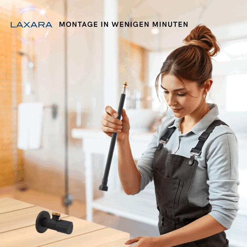 LAXARA Premium Connection Set White Chrome - Angle Valve 1/2