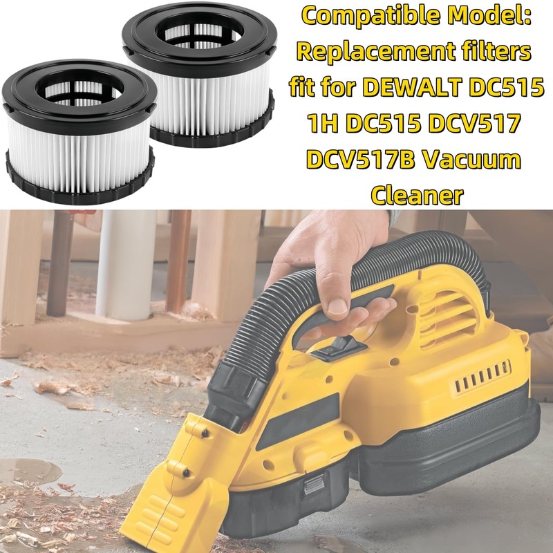 2 Pack DC5151H Replacement HEPA Filter Compatible with DEWALT DC5151H