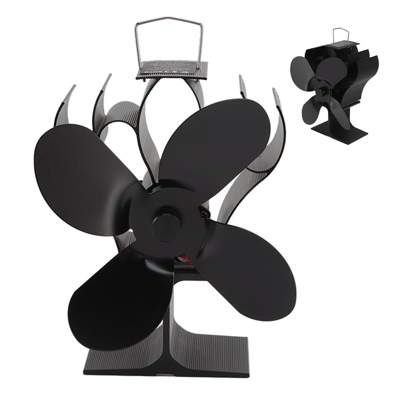 Heat Powered Stove Fan Self Starting Heat Resistant Aluminum Alloy