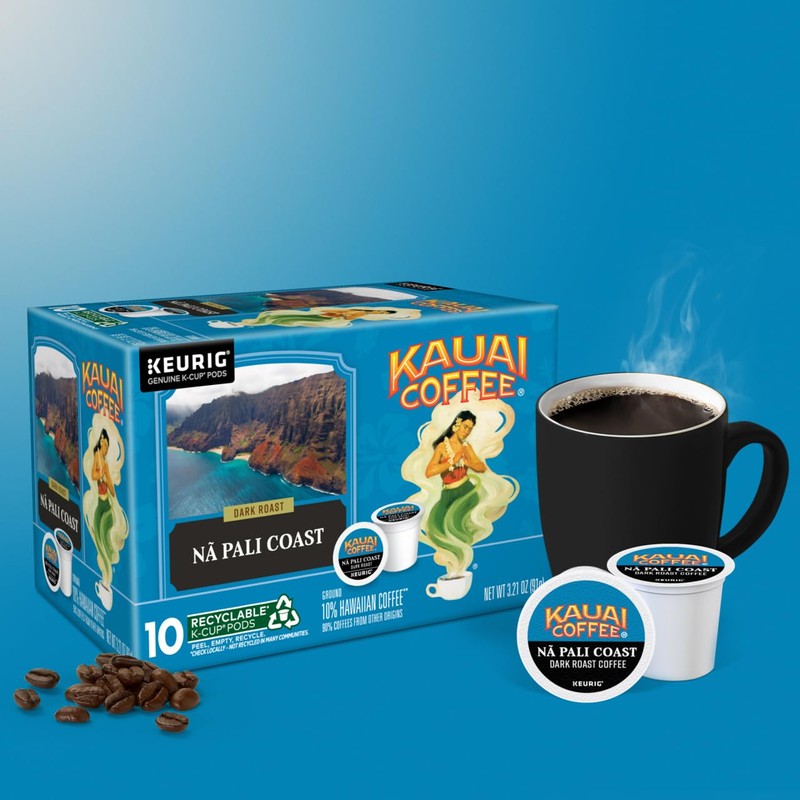 Kauai Coffee Na Pali Dark Roast - Compatible with Keurig