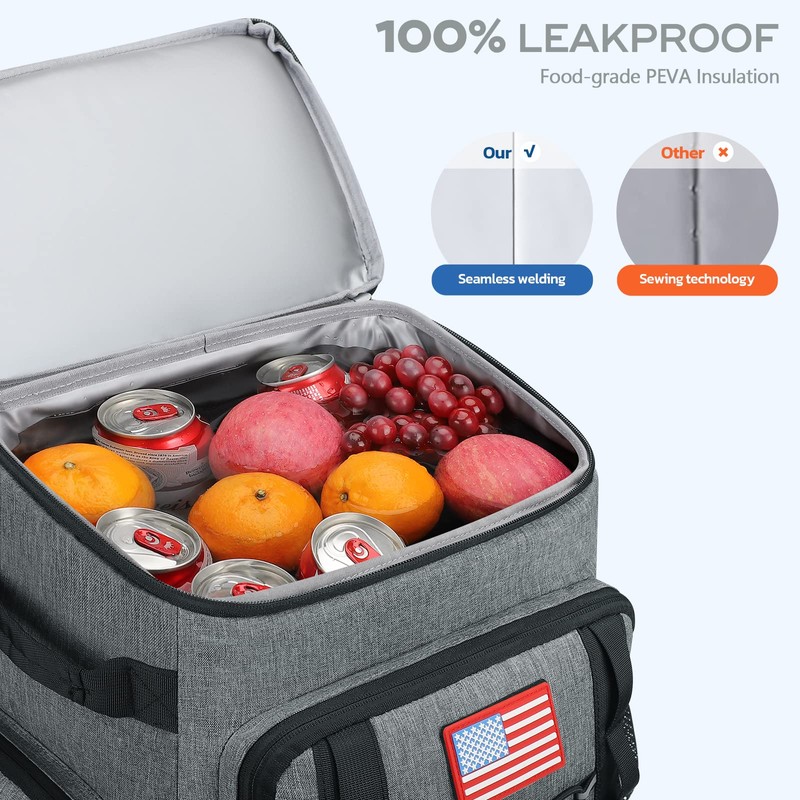 Maelstrom 36L Large Capacity Insulated Cooler Backpack, Grey, 21" x