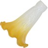 Bieye LS07S Lily Flower Blown Glass Lampshade (White Yellow, Opening