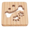 3D Night Lamp Bone Paw Print Pattern Hollow Design Wooden