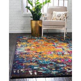 Unique Loom Estrella Collection Colorful Abstract Multi Area Rug (9' 0 x 12' 0)