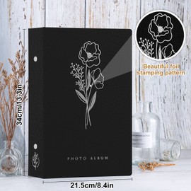 Lanpn Photo Album 6x4 Slip in, Linen 300 Pockets Photo Albums Holds Landscape Only 10x15cm Picture Black