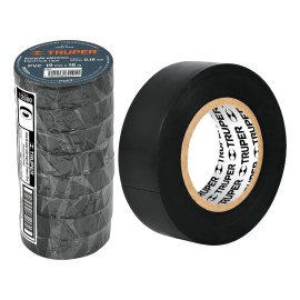 Truper M33 12500 cinta de aislar 18mx19mm cor negra 8 unidades