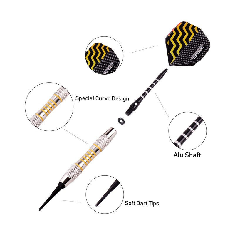 Darts Plastic Tip - Professional Soft Tip Darts Set for