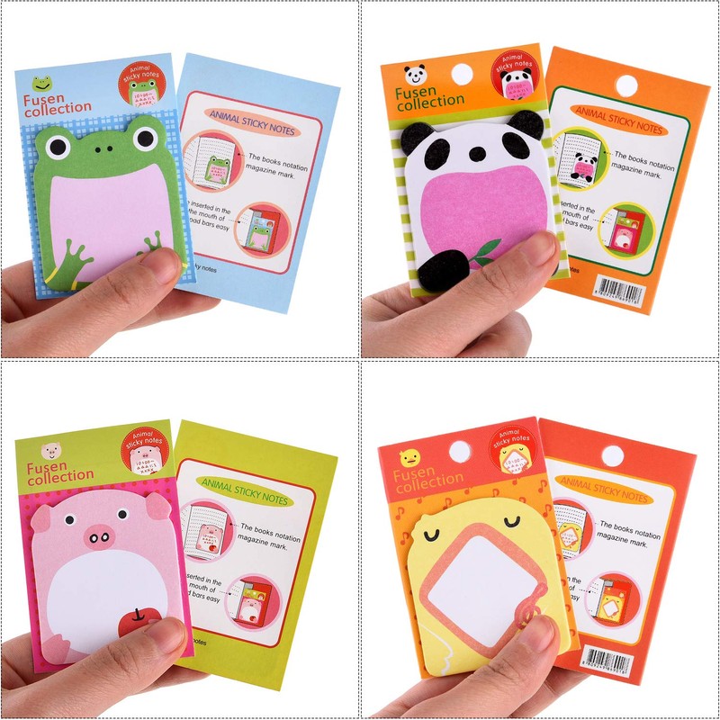 16 Pieces Self Sticky Notes Cute Animals Shaped Sticky Notes