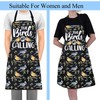 ENSIANTH Bird Apron with Pockets for Women Bird Gifts for