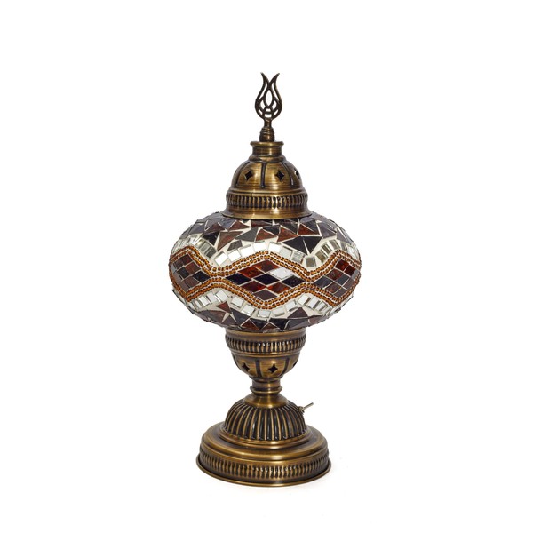 anatolian glow Turkish Table Lamp with Bronze Base Handmade Tiffany