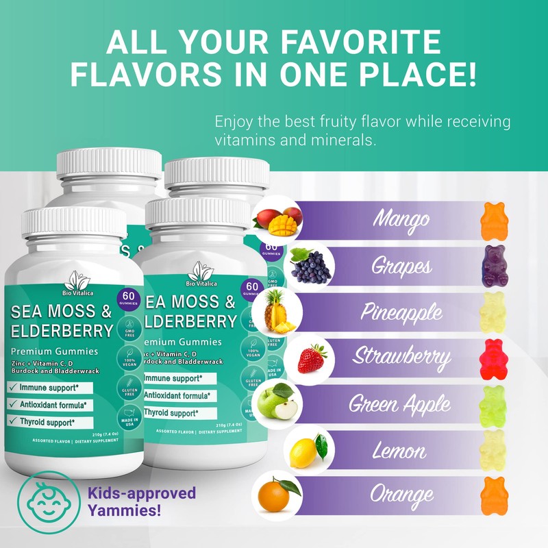 BIO VITALICA Sea Moss Gummies Elderberry BioVitalica - Parent (4)