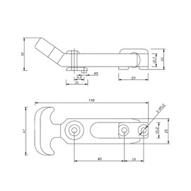 Elastic Buckle T-Shaped Rubber Latch Tool Box Construction Machinery Industrial Equipment Shell Buckle Pull Type Door Latch (Small)