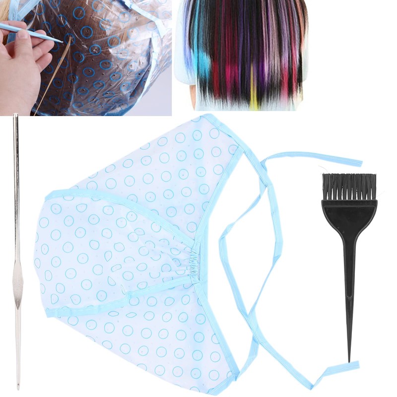 Gorro para mechas, Reutilizable Highlight Cap, con Pinceles para Teñir