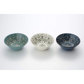 Marusankondo Small Bowl, 3 Color Set, 12.2 fl oz (360 ml), Moroccan, 5.1 inches (13 cm) Bowl (3 Colors)