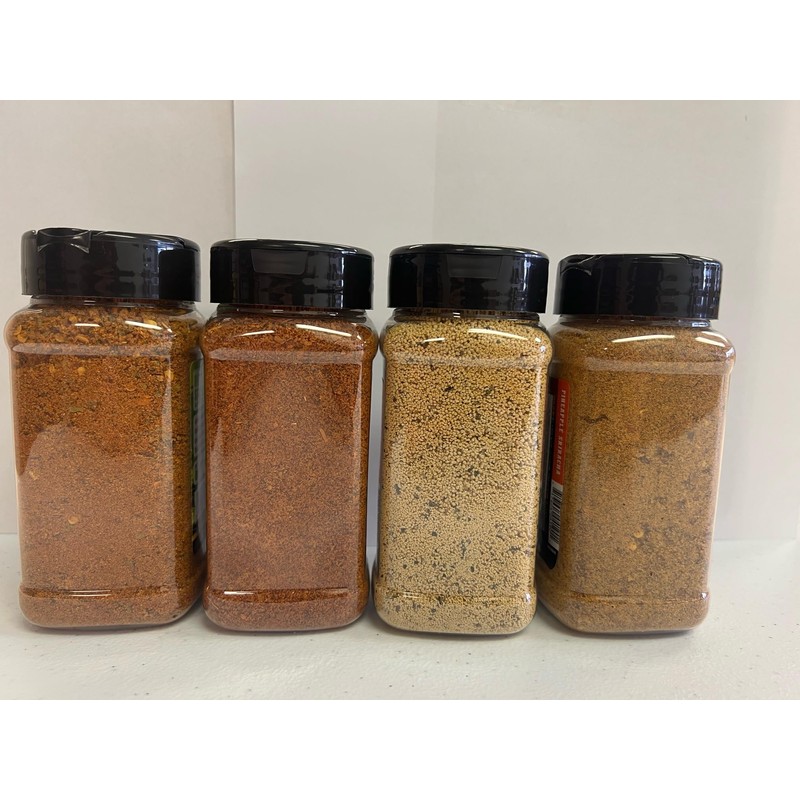 Blackstone Tequila Lime, Sweet Maple, Pineapple Sriracha, Crazy Cajun Seasoning