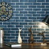 HeloHo 17.7" X 394" Blue Brick Wallpaper Peel and Stick