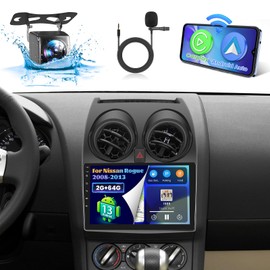 Roinvou [2G+64G] Car Radio for Nissan Rogue 2008 2009 2010 2011 2012 2013 with Wireless Carplay/Android Auto, 9 Inch Android 13 IPS Touch Screen Car Stereo, Bluetooth, GPS Navi, WiFi, 28UI