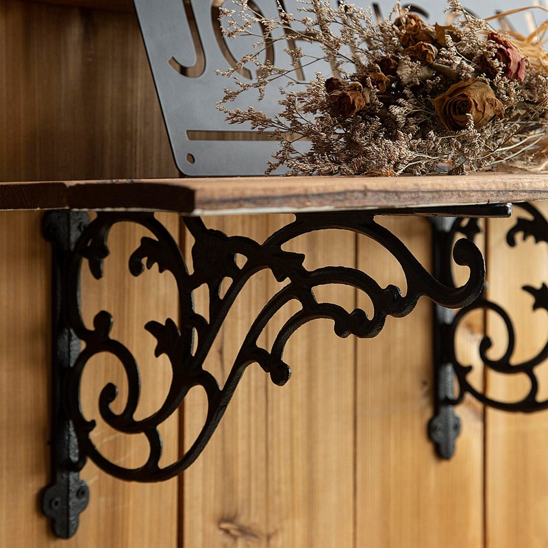 14''x8.5'' Decorative Shelf Brackets,2 Pack Cast Iron Shelf Supply,14 Inch