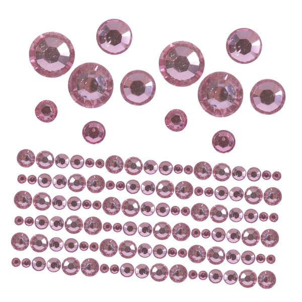 LALAFINA Cherry Blossom Pink Flatback Rhinestones Round Gems for DIY