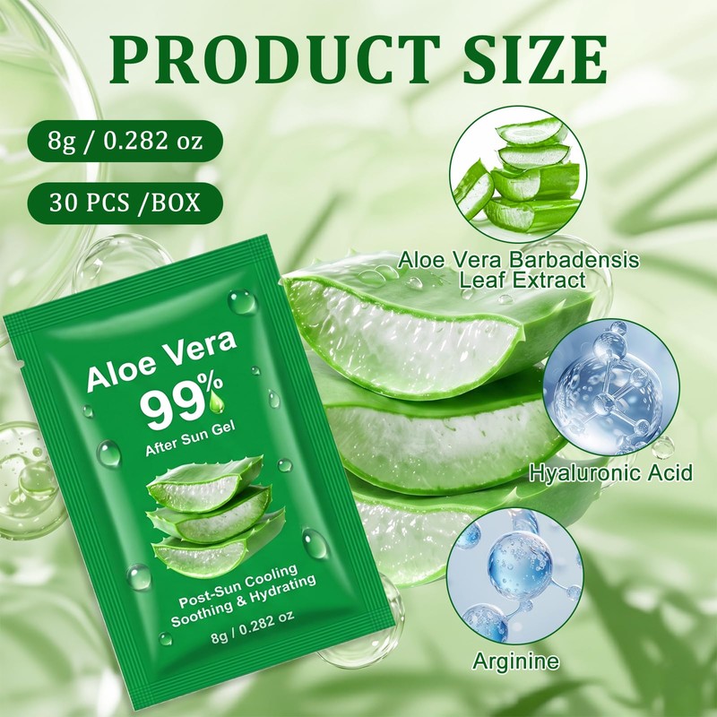 60 Pack Travel Size Aloe Vera Gel Bulk for Face,