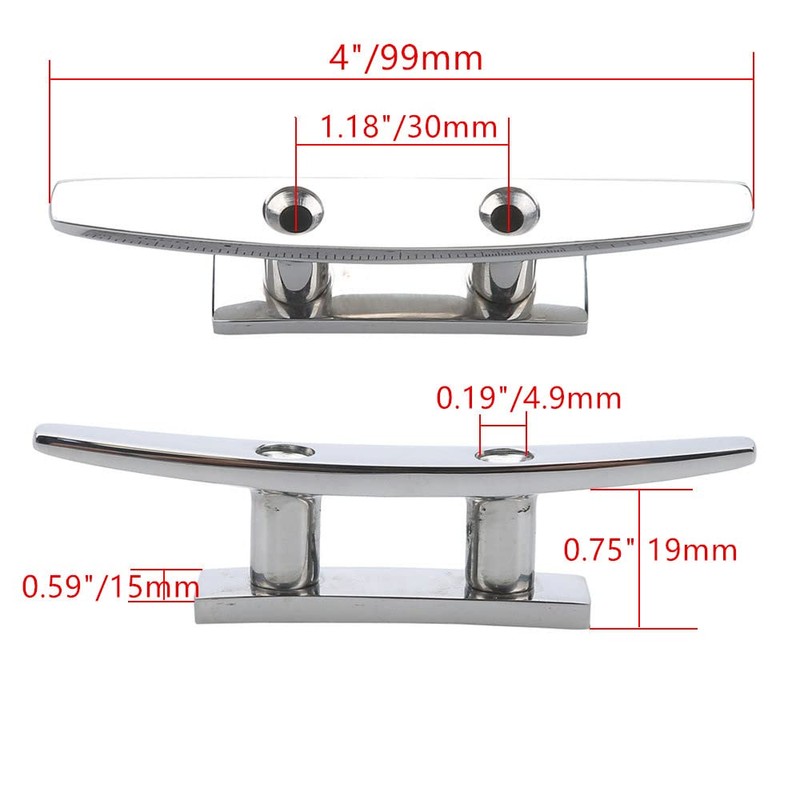MIZUGIWA 4 inch Boat Cleats 316 Stainless Steel Dock Cleat