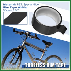 Motoforti Width 35mm Length 10m Tubeless Rim Tape Bike Rim Strip Tape Black Long-lasting