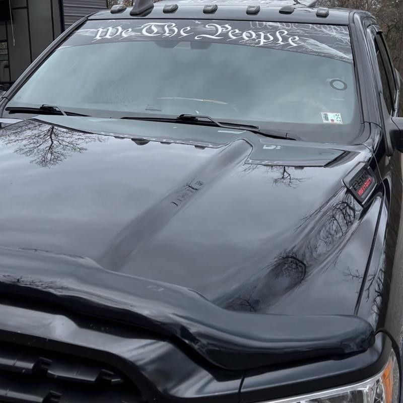 Solid Printed "We The People" Blackout Graphic Windshield Banner Visor