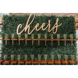 Cheers Wood Sign for Backdrop,Wedding Bar Sign,Wedding Party Backdrop for Bridal Shower Engagement Birthday Party Supplies