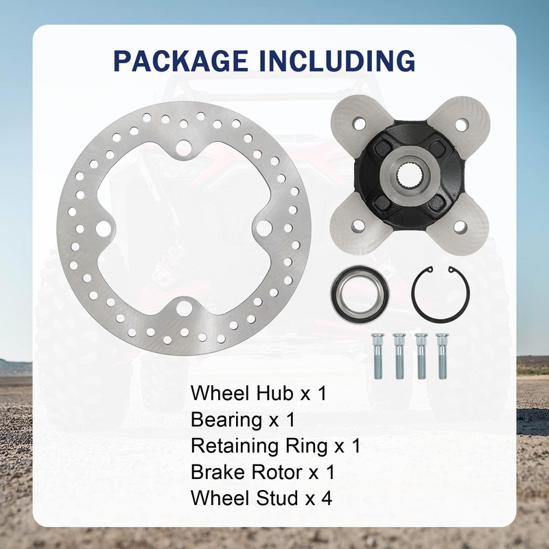 RALBDX Front/Rear Wheel Hub Bearing Studs Brake Rotor Compatible With