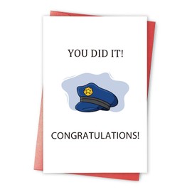 Qiavor Police Academy Graduation Card, You Did It Police Card, Police Promotion Card, Police Officer Congratulation Card, Policemen Congrats Card