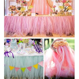 Anawakia Tulle Roll Tulle Ribbon Tulle Decorative Fabric Table Runner Decorative Ribbon Tulle Net for Clothing Decoration Wedding Party (Red)