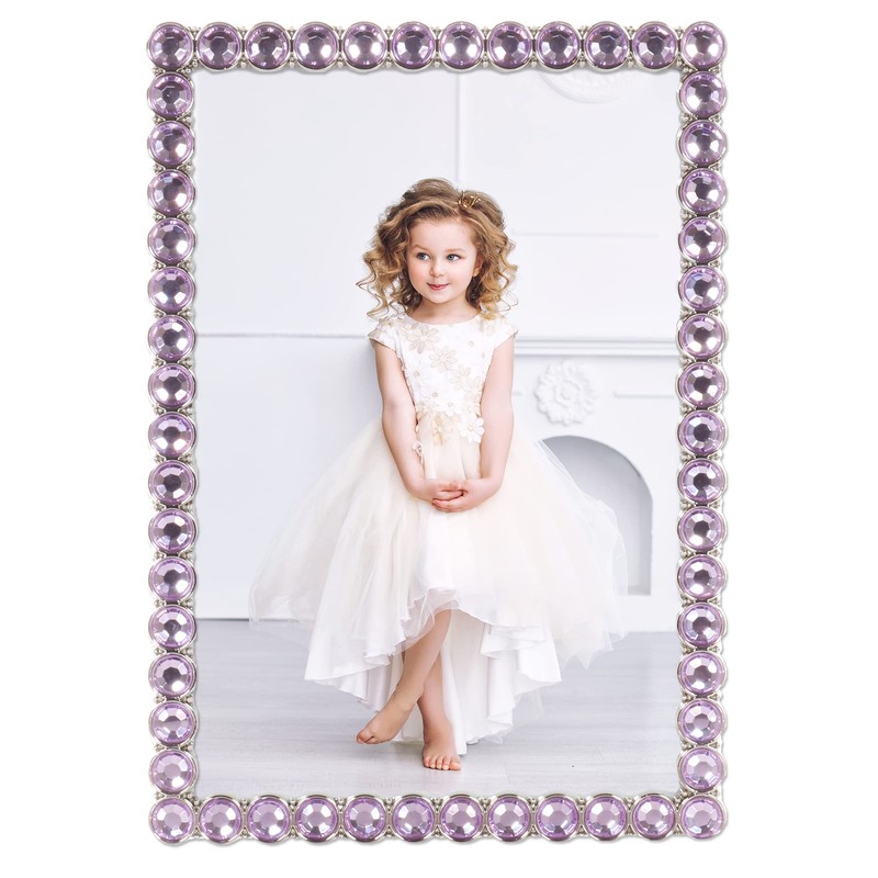 4" x 6" Glitter Metal Frame Light Lilac