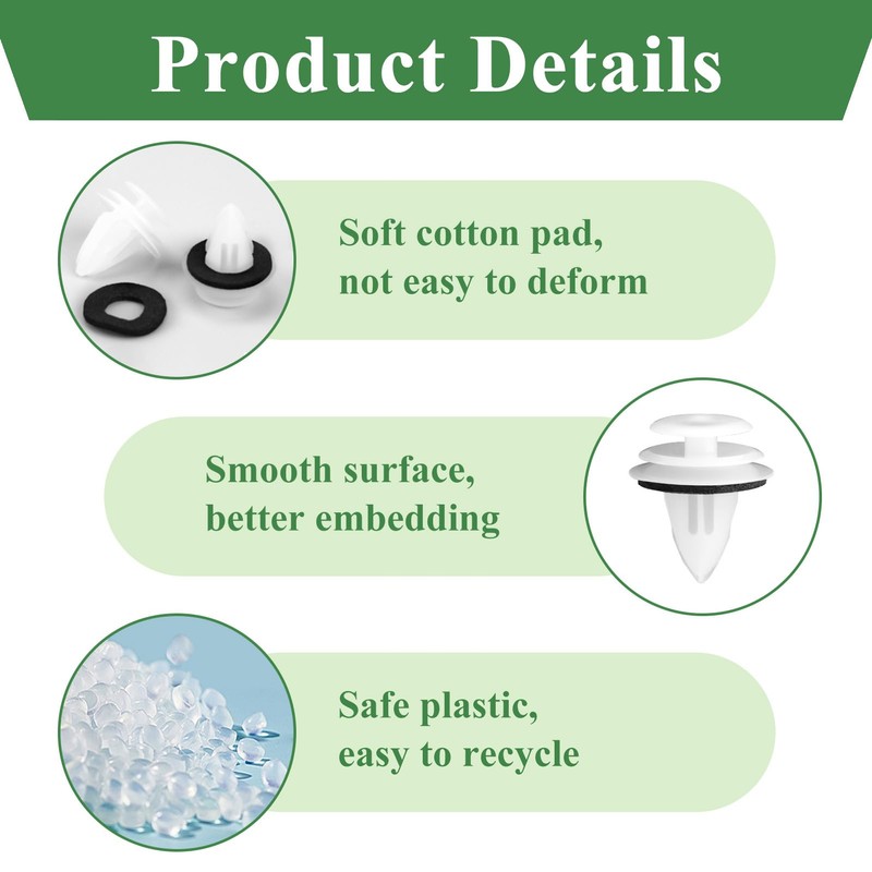 50 Pcs Car Door Panel Clips Plastic Rivet Clips with