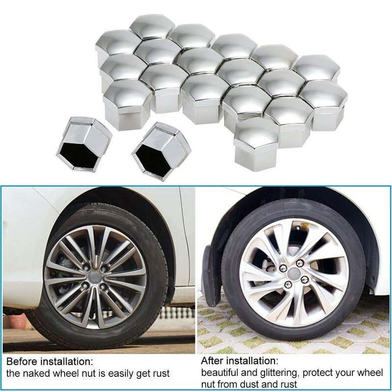 showll 20 x Caps Set Wheel, Nuts Caps Wheel Bolts