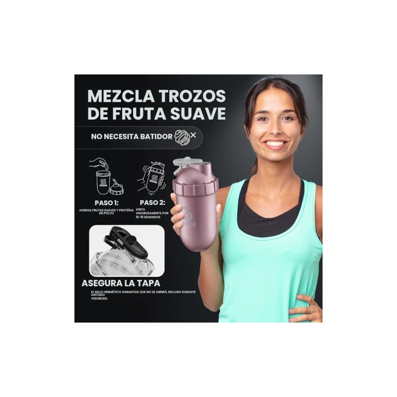Botella Mezcladora Shaker Shakesphere Original 700ml (Metallic Rose Gold)