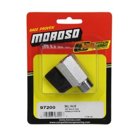 Moroso 97200 Universal Ball Drain Valve, 3/8" NPT Male x 3/8" NPT Female, Silver