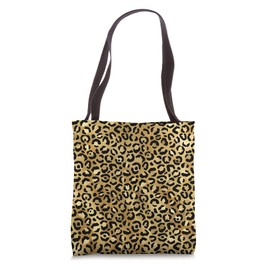 Gold-Black Leopard Prints Cheetah Pattern Women Girls Cute Tote Bag