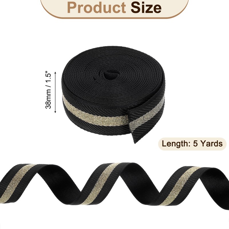 sourcing map 5 Yards Nylon Webbing Strap, 1 3/8-inch(38mm) Striped