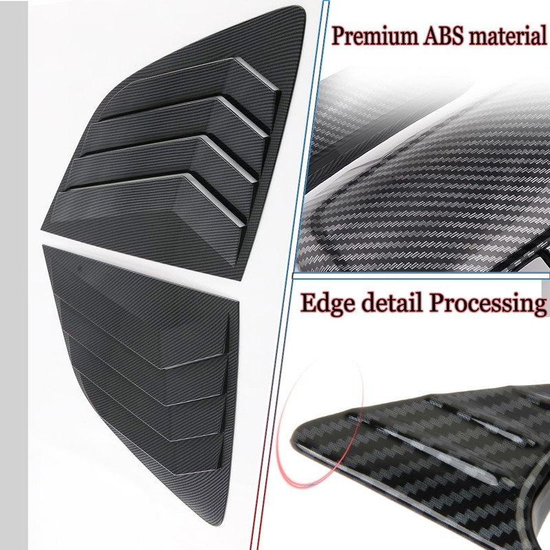 MUXEE 2Pcs Rear Side Window Louvers Air Vent Scoop Shades