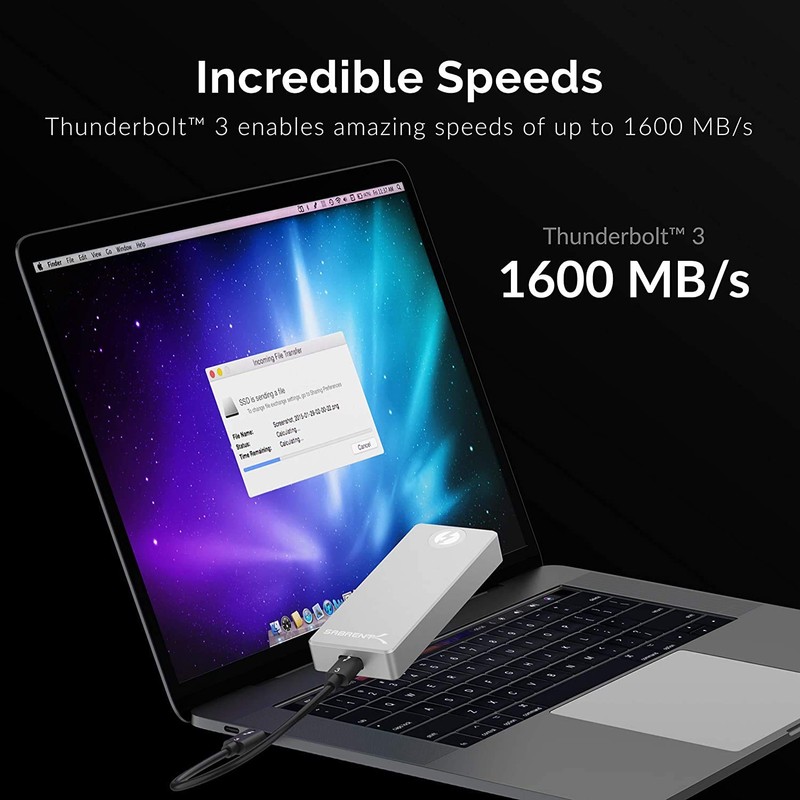 SABRENT Thunderbolt 3 Certified M.2 NVMe SSD Caja de Aluminio