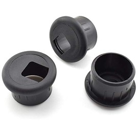 SDTC Tech 3-Pack 1 inch Desk Hole Wire Grommet Black Plastic Cable Cord Cover Organizers