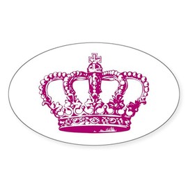 CafePress Pink Crown Oval Sticker Oval Car Bumper Sticker