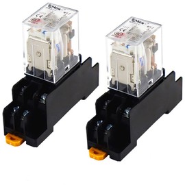 Electromagnetic Power Relay with HH52P Base AC 110V Power Relay HH52P Socket Pack of 2 Electromagnetic Relays (110V) 2PCS
