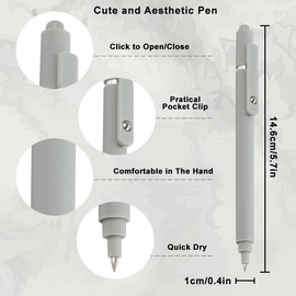 0.5mm Japanese Retractable Black Ink Gel Pens Fine Point, Quick Dry, Smooth Writing for Journaling, Office, School(6PCS)