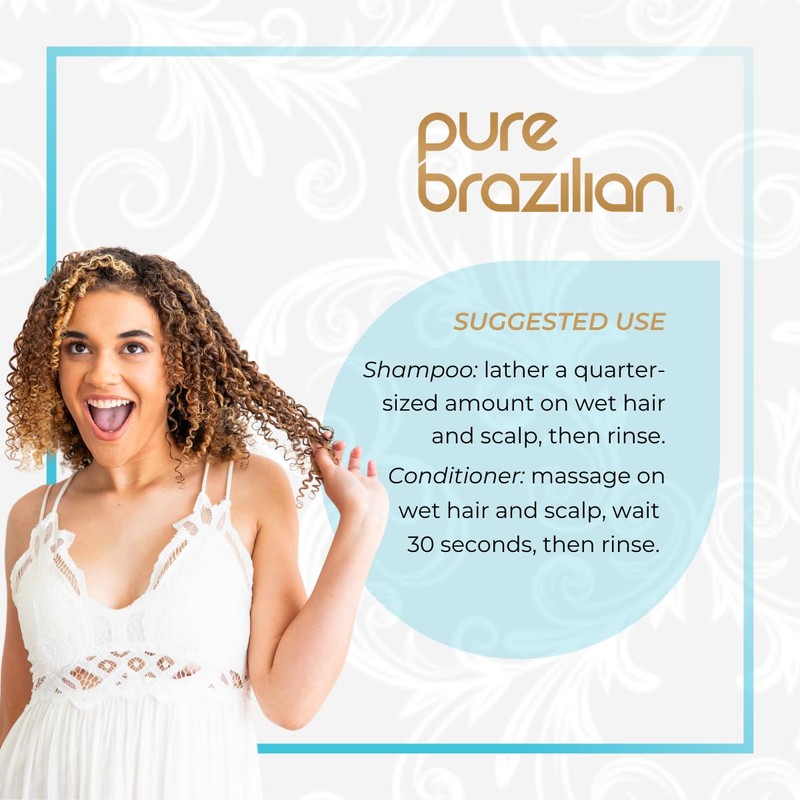 Pure Brazilian Anti-Frizz Daily Shampoo & Conditioner, Salt-Free & Color