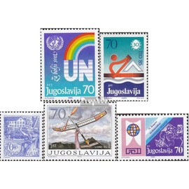 Prophila Collection Yugoslavia 2112,2113,2119,2120,2125 (complete edition) 1985 UNO, rowing, FDI and others (stamps for collectors) water sports.