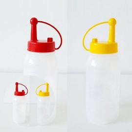 Large 450ml Clear Squeeze Bottle for Oils and Sauces Dressing Bottle 4ea