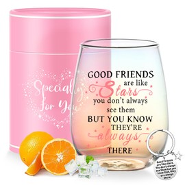 Regalos de amistad para mujer, copas de vino, regalo de cumpleaños personalizado, para amigas, niñas, hombres, regalos especiales para novia, hermana, mejor amiga para colega, copa de vino sin tallo