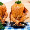 WELLGRO Set of 2 chicken roasting dishes, chicken stand, roasting